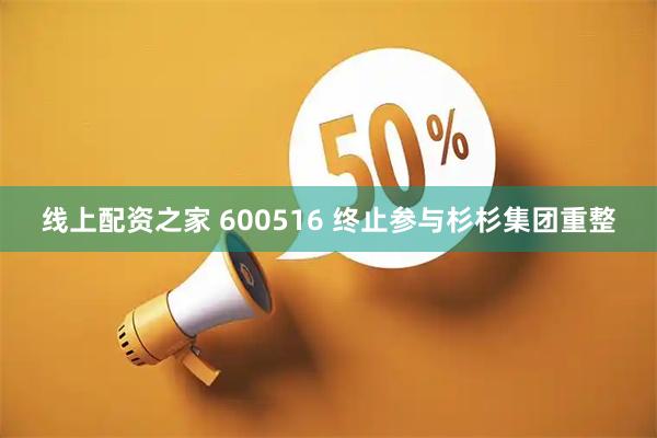 线上配资之家 600516 终止参与杉杉集团重整